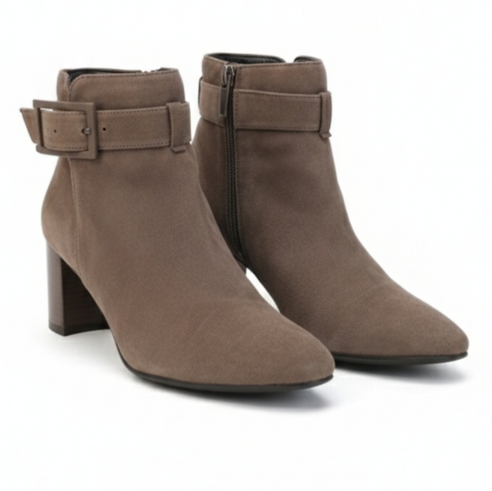 Aquatalia Brown Suede Ankle Boots with Buckle